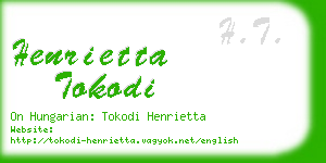 henrietta tokodi business card